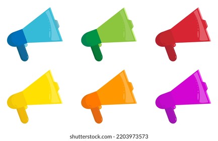 illustration of Megaphone icon in flat style