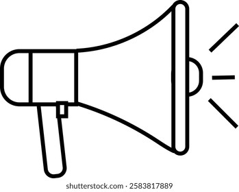 illustration of megaphone icon with simple line style