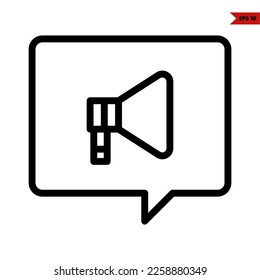 illustration of megaphone line icon