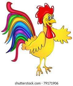 illustration mellow smiling cock