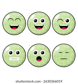 The Illustration of Melon Emoticon Fruit