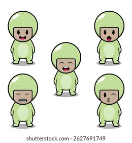 The Illustration of Melon Fruit Emoji