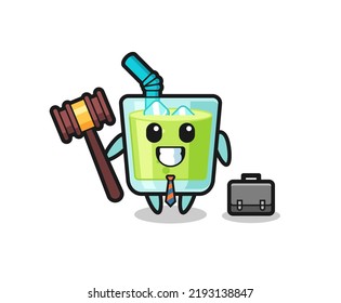 Illustration of melon juice mascot as a lawyer , cute style design for t shirt, sticker, logo element