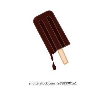 Ilustração de um picolé de chocolate derretendo
