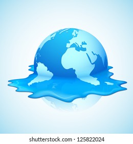 illustration of melting earth showing global warming