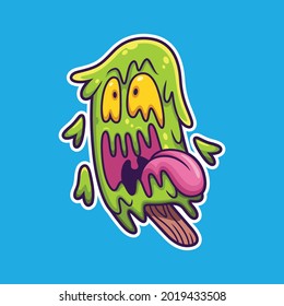 Illustration of melting monster ice cream