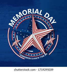 illustration Memorial Day Remember and honor with USA flag