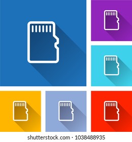 Illustration of memory card icons with shadow