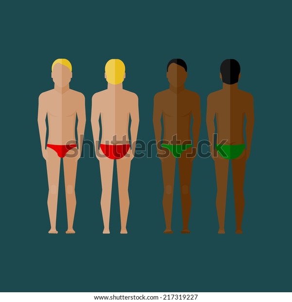 Illustration Men Body Front Back View Stock Vector Royalty Free