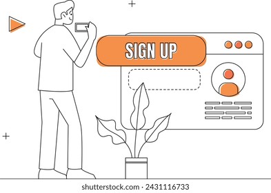 Illustration Men do Online Registration