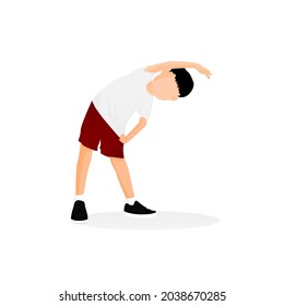 illustration "Men do Stretching before practice" vector base