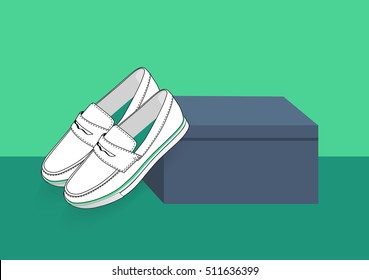 illustration with men fashion shoes. Classic  Shoes.