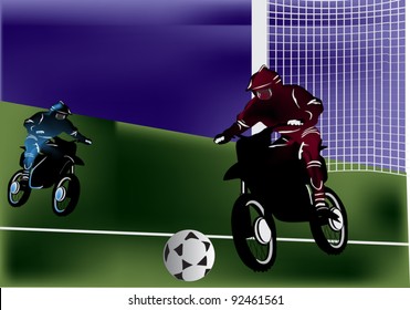 illustration with men playing motorball