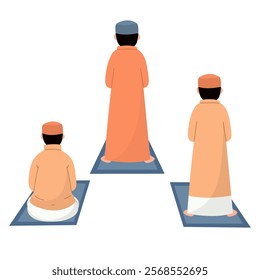 Illustration of Men Praying Together