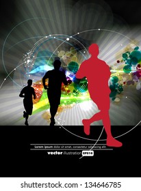 illustration of men running in marathon