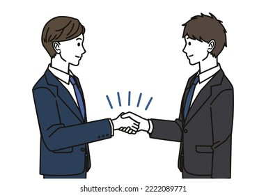 Illustration of men shaking hands