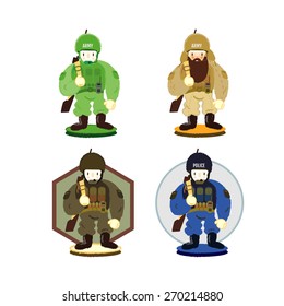 Illustration men in uniforms