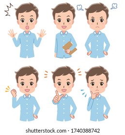 Illustration of men in various poses