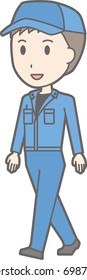 Illustration of men walking on work clothes