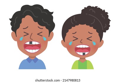 It is an illustration of men and women with tooth decay. You can easily edit it with vector data.