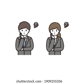 Illustration of men and women in troubled suits
