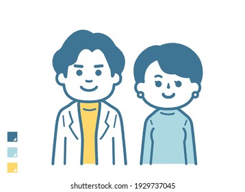 Illustration of men and women
You can easily change the color using vector data