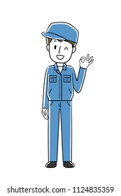 Illustration of men working in work clothes