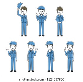 
Illustration of men working in work clothes