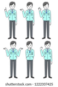 Illustration of men working in work clothes