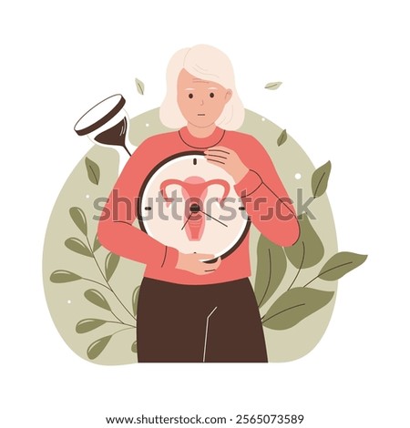 Illustration of menopause concept. Illustrations for websites, landing pages, mobile apps, posters and banners. Trendy flat vector illustrations