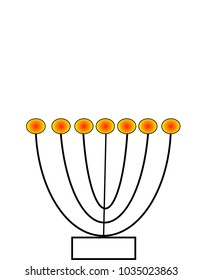 Illustration of Menorah.  