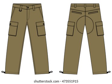Illustration of men's cargo pants