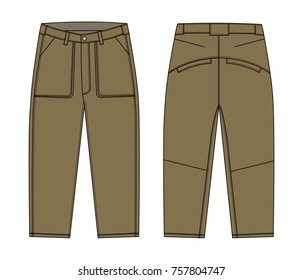 Illustration of men's cargo pants