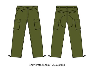 Illustration of men's cargo pants(kahki)