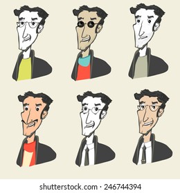 Illustration the men's faces