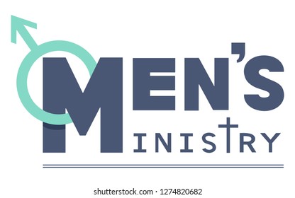 Illustration of a Mens Ministry Lettering with Male Symbol