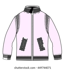 Illustration of men's winter down jacket. 