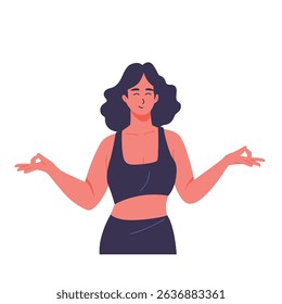 Illustration of an Mental Health Yoga Meditation Character Cartoon