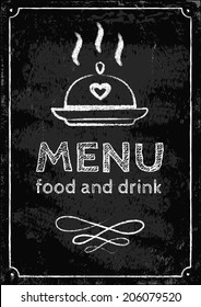 Illustration of a menu on chalkboard