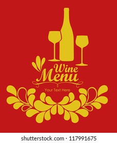 Illustration of Menu retro. Vintage wine menu, vector illustration