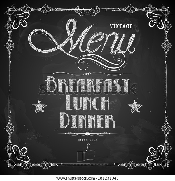 Illustration Menu Written On Chalkboard Stock Vector (Royalty Free ...