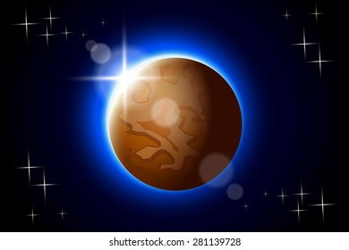 illustration of Mercury one of solar system planet with shine in the dark