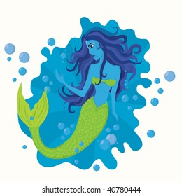 illustration with a mermaid