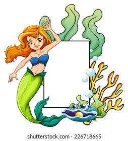 illustration of a mermaid and a sign