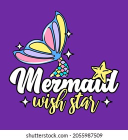 
ILLUSTRATION MERMAID AND STARS WISH