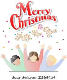 Illustration of merry christmas and happy new year
