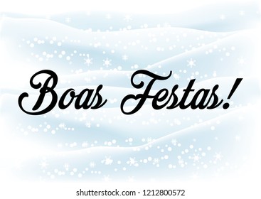 Illustration of Merry Christmas in Portuguese.