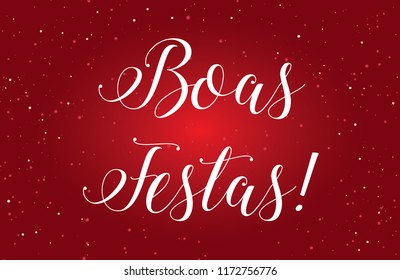 An Illustration of Merry Christmas in Portuguese - Boas Festas