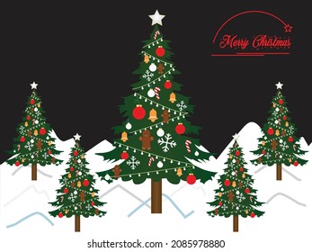 Illustration merry christmas tree vector decoration file