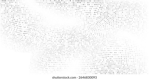 Illustration mesh dot halftone gradient texture. Vanishing polka dot background. Repeating dots vector